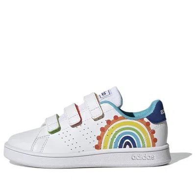Adidas Originals (ps) Adidas Advantage Court Hook & Loop'rainbow' In White