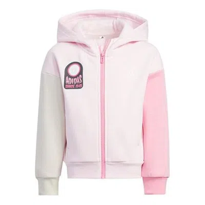 Adidas Originals (ps) Adidas Fleece Hooded Jacket 'pink White'