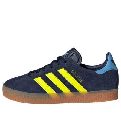 Adidas Originals (ps) Adidas Gazelle 'night Indigo Solar Yellow' In Multi