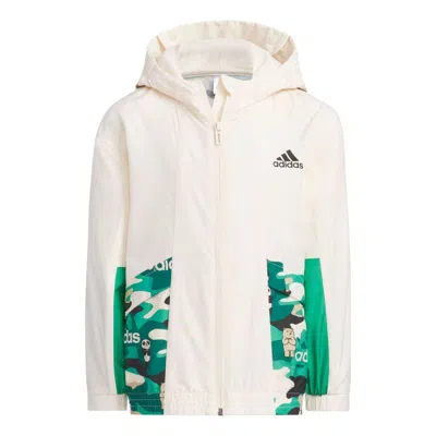 Adidas Originals (ps) Adidas Lightweight Woven Jacket 'white Green' In Multi
