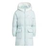 Adidas Originals (ps)  Hooded Long Down Jacket 'green' In Blue