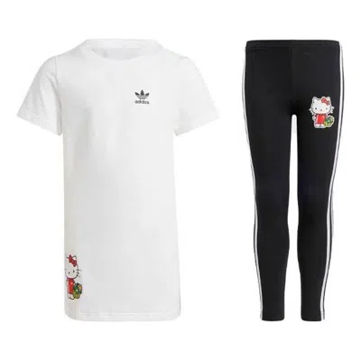 Adidas Originals (ps)  X Hello Kitty Tee Dress Set 'white Black'