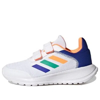Adidas Originals (ps) Adidas Tensaur Run Tennis Shoes 'cloud White Screaming Orange Lucid Blue' In Multi