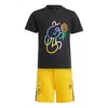 Adidas Originals (ps) Adidas X James Jarvis Shorts And Tee Set 'black Yellow' In Multi