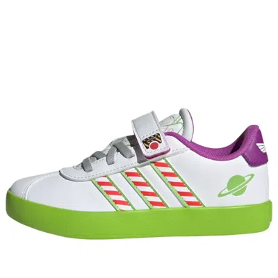 Adidas Originals (ps) Adidas X Pixar Toy Story Vl Court 3.0 'cloud White Semi Solar Green' In Multi