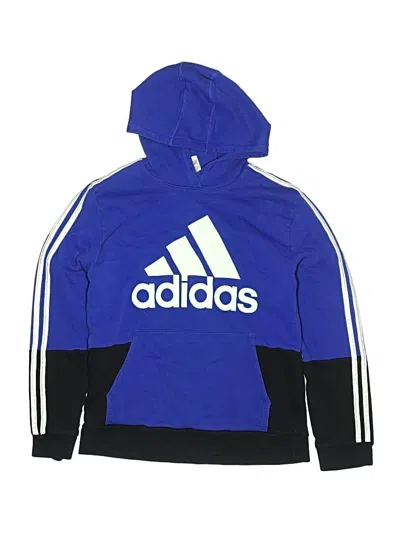 Pre-owned Adidas Originals Kids' Pullover Hoodie In Blue