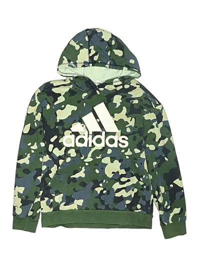 Pre-owned Adidas Originals Kids' Pullover Hoodie In Green