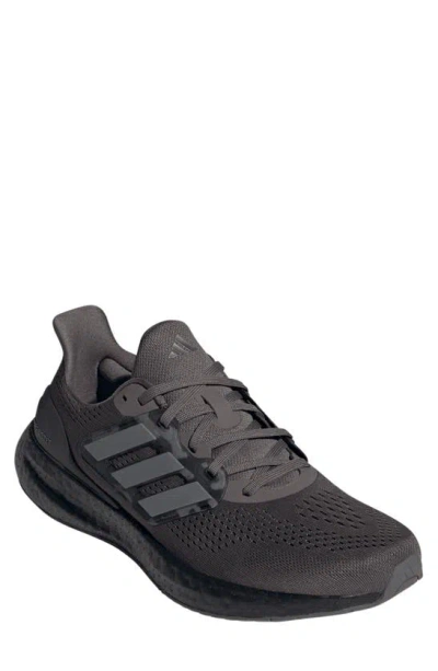 Adidas Originals Pureboost 23 Running Shoe In Charcoal/ Iron Metallic/ Black