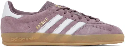 Adidas Originals Purple Gazelle Indoor Sneakers In Shadow Fig / Ftwr Wh