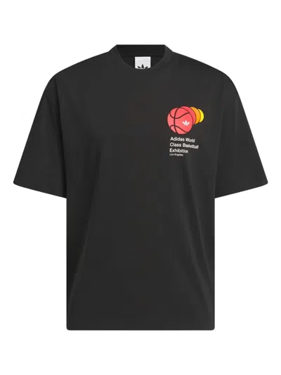 Adidas Originals Q3 Graphic-print T-shirt In Black
