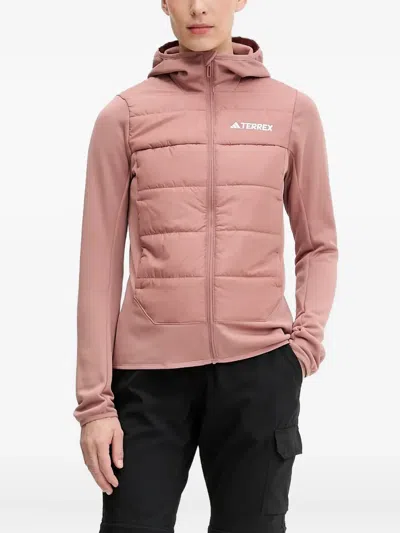 Adidas Originals Quilted Hooded Jacket In Pink
