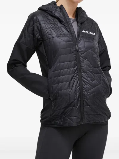 Adidas Originals Quilted Hooded Jacket In Black