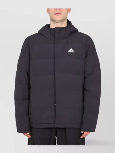 Adidas Originals Quilted Hooded Jacket Featuring Side Pockets In Black