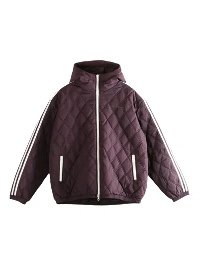 Adidas Originals Quilted Hooded Jacket In Purple