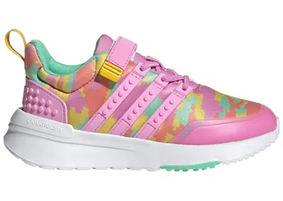 Pre-owned Adidas Originals Racer Tr21 And Top Strap Lego Sneakers In Bliss Orchid/eqt Yellow In Multi