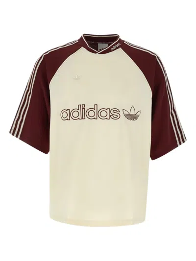 Adidas Originals Raglan-sleeve Logo-print T-shirt In Multi