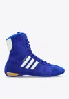 Adidas Originals Rasant Mid Leather-trimmed Suede Sneakers In Blue