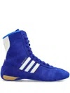 Adidas Originals Rasant Mid Leather-trimmed Suede Sneakers In Blue