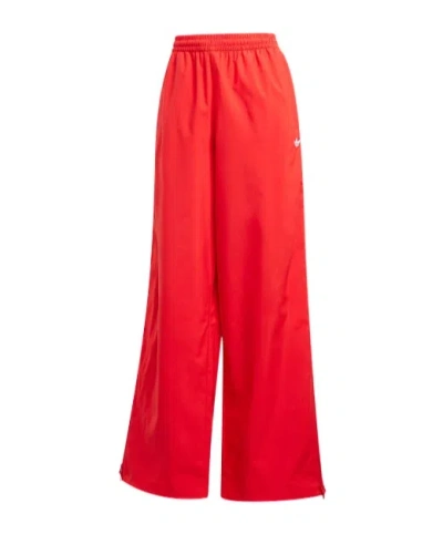 Adidas Originals Straight Trousers With Elastic Waistband And Side Stripes In Red