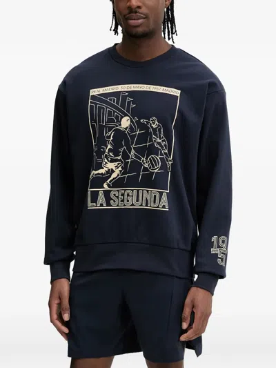 Adidas Originals Real Madrid Heritage Graphic-print Sweatshirt In Blue