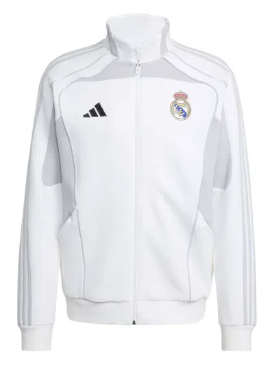 Adidas Originals Real Madrid Urban Purist Doubleknit Zip-up Sweatshirt In White