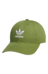 Adidas Originals Relaxed Cotton Baseball Cap In Green