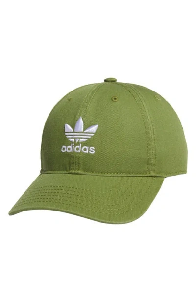 Adidas Originals Relaxed Cotton Baseball Cap In Green