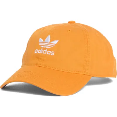 Adidas Originals Relaxed Snapback Cap In Orange