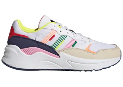 Pre-owned Adidas Originals Retropy Adisuper (women's) Sneakers In Cloud White/night Sky Blue/beam Yellow In Multi