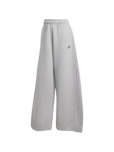 Adidas Originals Rhinestone-embellished Wide-leg Track Pants In Gray