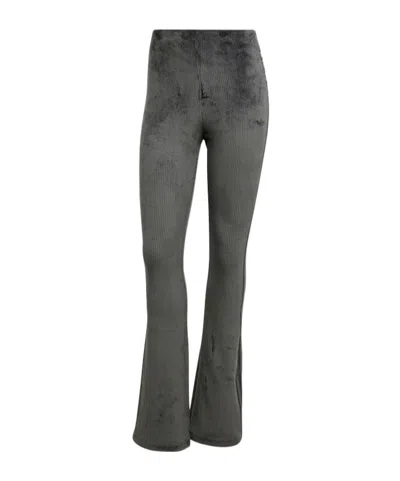 Adidas Originals Rib Flared Leggings In Grey