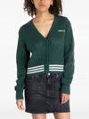 Adidas Originals Ribbed-knit Cardigan In Green