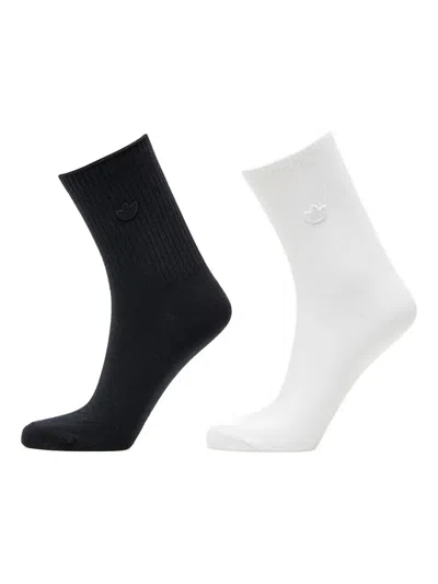 Adidas Originals Ribbed Logo-detail Socks (pack Of Two) In Multi