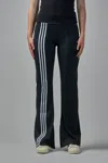Adidas Originals Ribbon Off Placed 3-stripes Flared Pants In Black