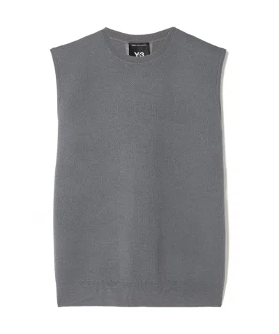 Adidas Originals Round-neck Knitted Vest In Gray