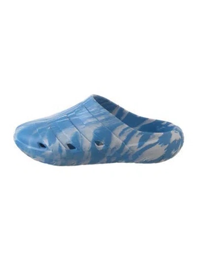 Pre-owned Adidas Originals Rubber Tie-dye Print Slippers W/ Tags In Blue