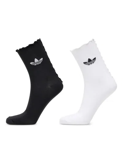 Adidas Originals Ruffle-detail Socks (pack Of Two) In Multi