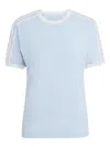 Adidas Originals Ruffle Three-stripes T-shirt In Blue