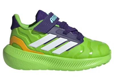 Pre-owned Adidas Originals Runfalcon 5 Marvel Iron Hulk Sneakers In Semi Solar Green/cloud White/collegiate Purple