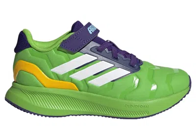 Pre-owned Adidas Originals Runfalcon 5 Marvel Iron Hulk Sneakers In Semi Solar Green/cloud White/collegiate Purple