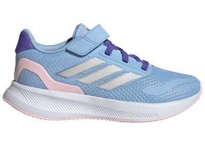 Pre-owned Adidas Originals Runfalcon 5 Sneakers In Glow Blue/silver Metallic/clear Pink