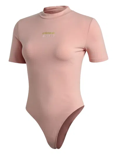 Adidas Originals R.y.v. Logo-embroidered Short-sleeve Bodysuit In Pink