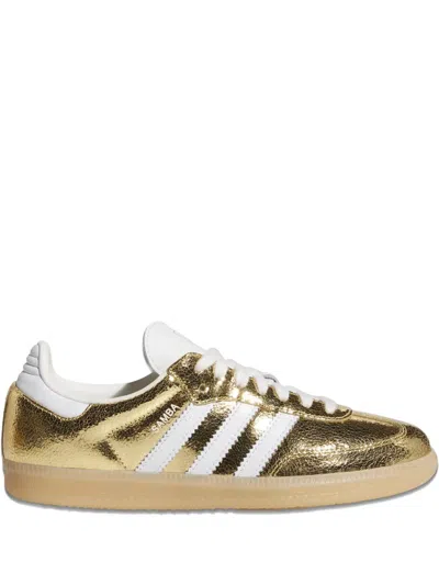 Adidas Originals Samba "cracked Metallic Pack In Gold
