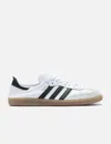 Adidas Originals Adidas Men's White Core Black Gold Me Sambae Suede And Leather Low-top Trainers In White