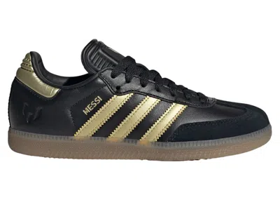 Pre-owned Adidas Originals Samba Indoor Sneakers In Core Black/gold Metallic/gum In Multi