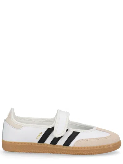 Adidas Originals Samba Jane Suede-trimmed Leather Sneakers In Multi