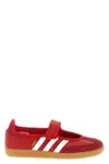 Adidas Originals Samba Jane Round Toe Sneakers With Stripes In Red