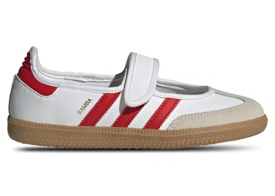 Pre-owned Adidas Originals Samba Jane White Sneakers In Cloud White/red/gum In Multi