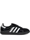 Adidas Originals Samba Lt Leather-trimmed Patent-leather Sneakers In Black