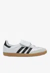 Adidas Originals Adidas Men's White Core Black Gold Me Sambae Suede And Leather Low-top Trainers In White
